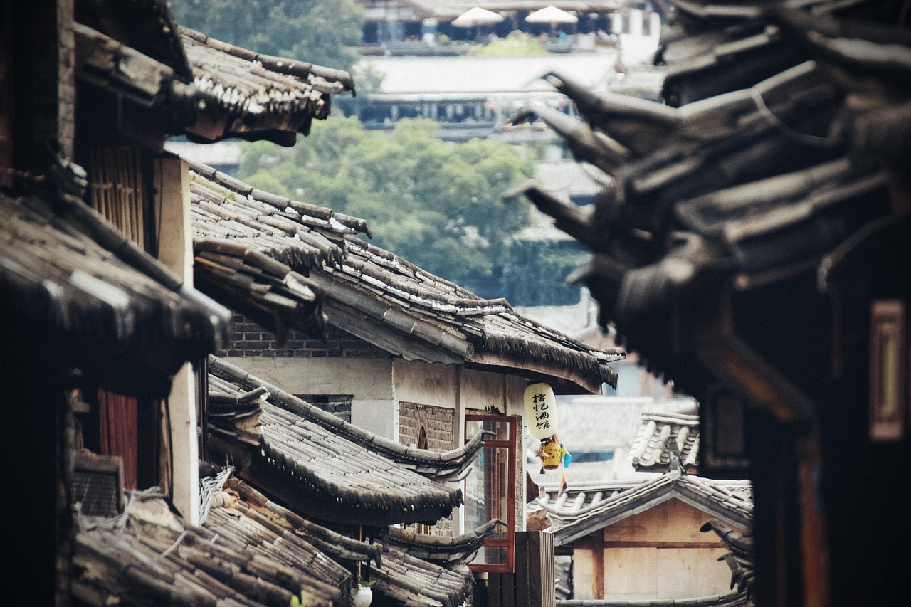 roof, houses, old, china, asia, city, town, china, china, china, china, china